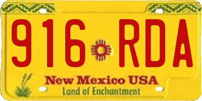 NM license plate 916RDA