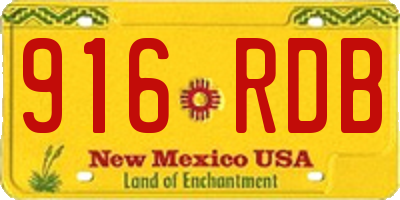 NM license plate 916RDB