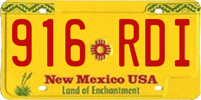 NM license plate 916RDI