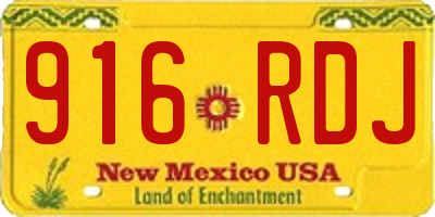 NM license plate 916RDJ