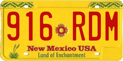 NM license plate 916RDM
