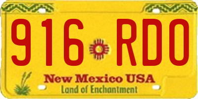 NM license plate 916RDO