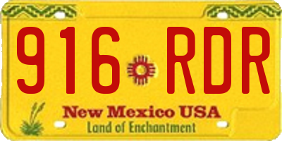 NM license plate 916RDR