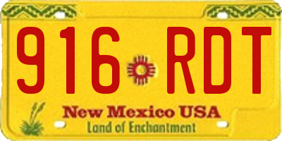 NM license plate 916RDT