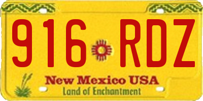 NM license plate 916RDZ