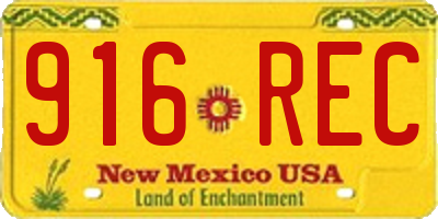 NM license plate 916REC