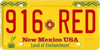 NM license plate 916RED
