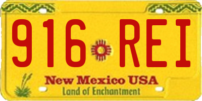 NM license plate 916REI