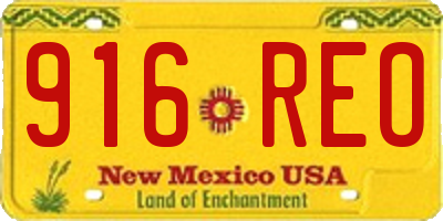 NM license plate 916REO