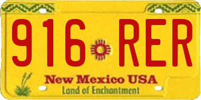 NM license plate 916RER