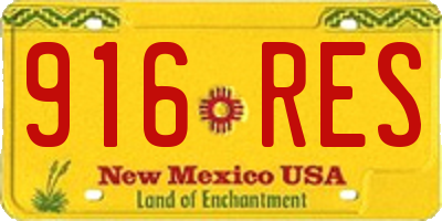 NM license plate 916RES