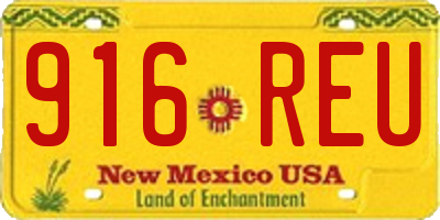 NM license plate 916REU