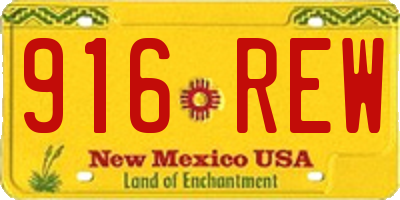NM license plate 916REW