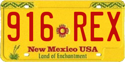NM license plate 916REX