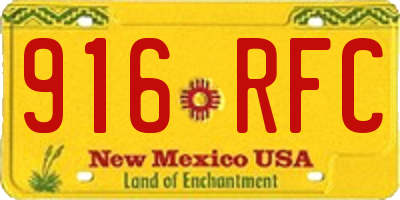 NM license plate 916RFC