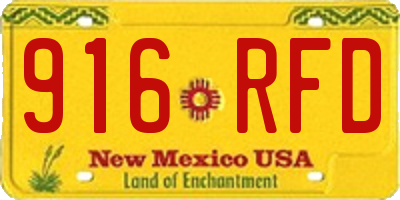 NM license plate 916RFD