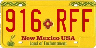 NM license plate 916RFF