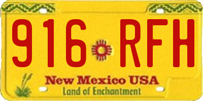 NM license plate 916RFH