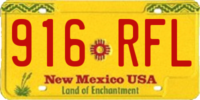 NM license plate 916RFL