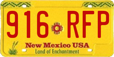 NM license plate 916RFP