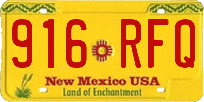 NM license plate 916RFQ