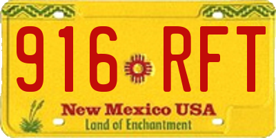 NM license plate 916RFT