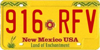 NM license plate 916RFV