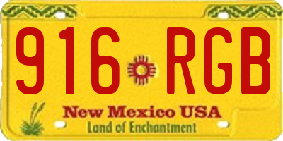 NM license plate 916RGB