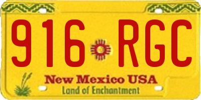 NM license plate 916RGC