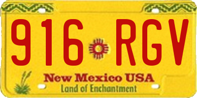 NM license plate 916RGV
