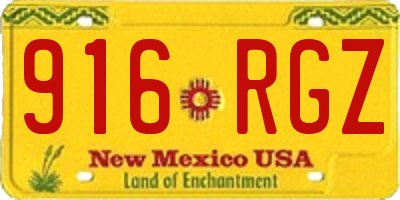 NM license plate 916RGZ