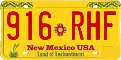 NM license plate 916RHF