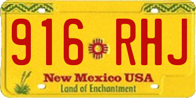 NM license plate 916RHJ