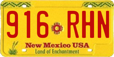 NM license plate 916RHN