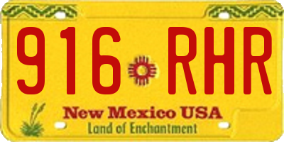 NM license plate 916RHR
