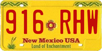 NM license plate 916RHW