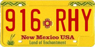 NM license plate 916RHY