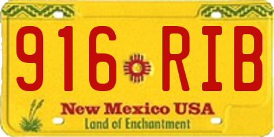 NM license plate 916RIB