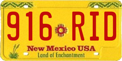 NM license plate 916RID