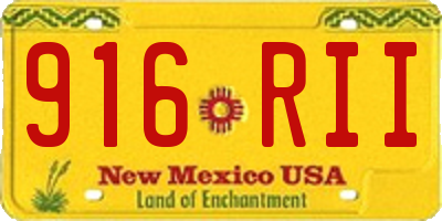 NM license plate 916RII