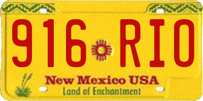 NM license plate 916RIO