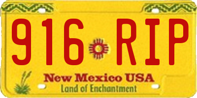 NM license plate 916RIP