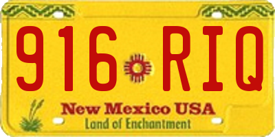 NM license plate 916RIQ