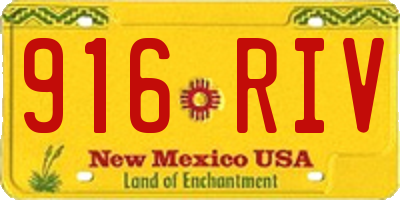 NM license plate 916RIV