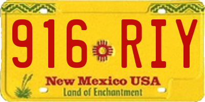 NM license plate 916RIY