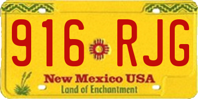 NM license plate 916RJG