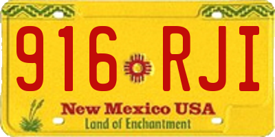 NM license plate 916RJI