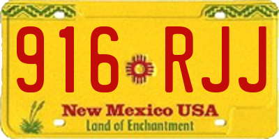 NM license plate 916RJJ