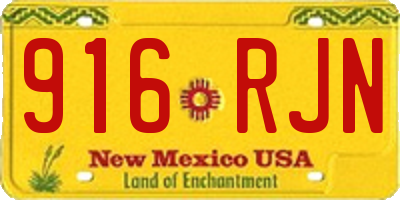 NM license plate 916RJN