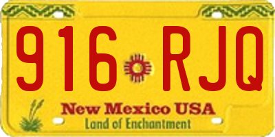 NM license plate 916RJQ